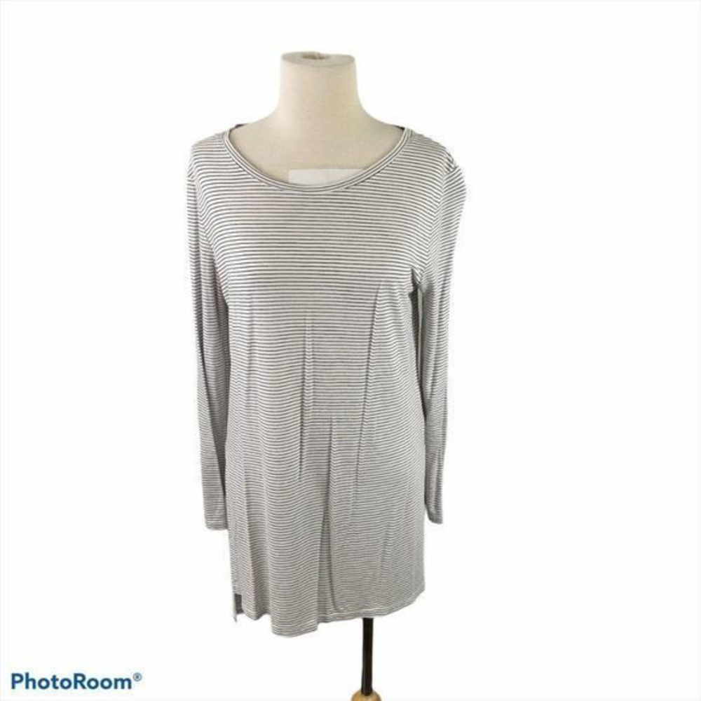 DEVOTED Luxury‎ Apparel White & Black Striped Tunic
